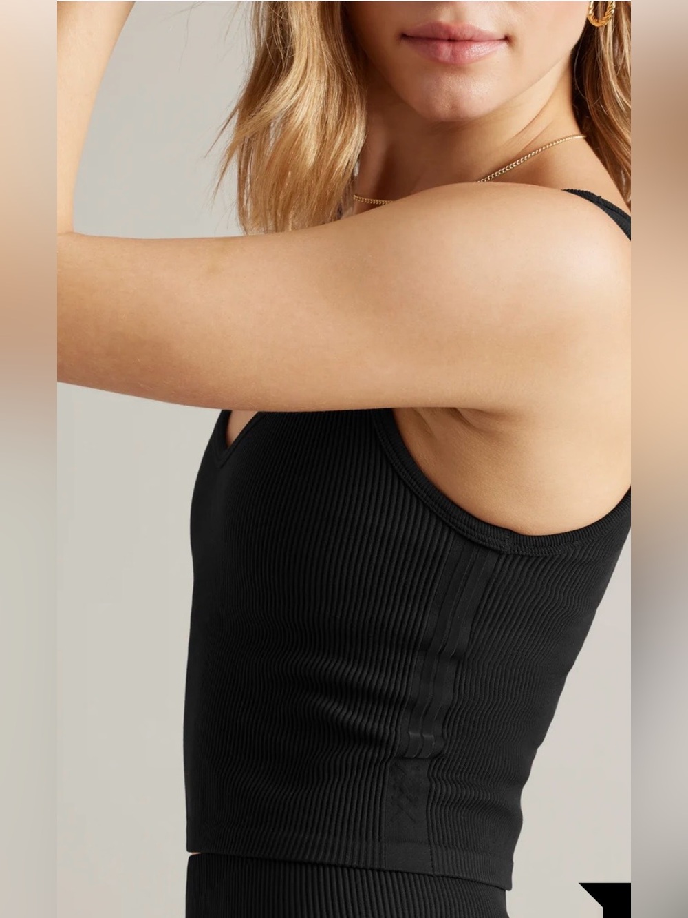 NWT Rhône Seamless Embossed Crop Tank Black Size Medium
